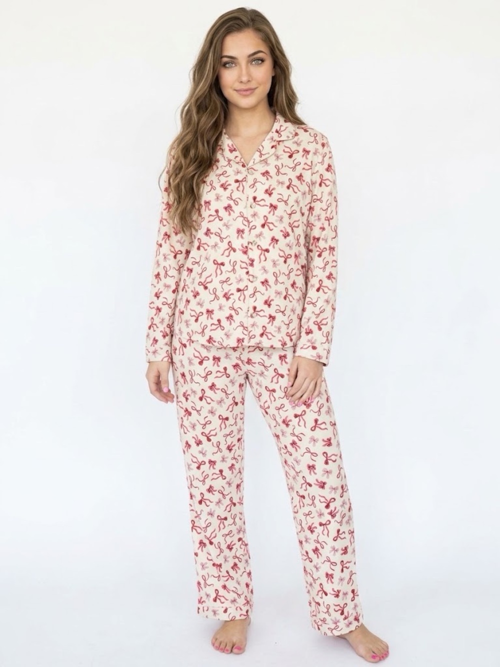 Bows two piece pajama set
